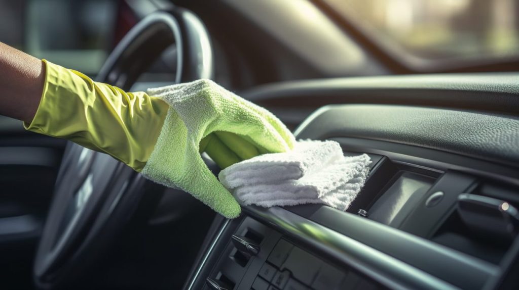 interior car detailing dashboard
