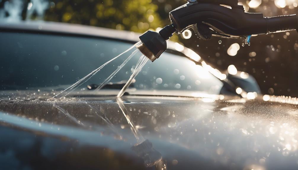 spraying away dirt and grime